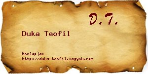 Duka Teofil névjegykártya